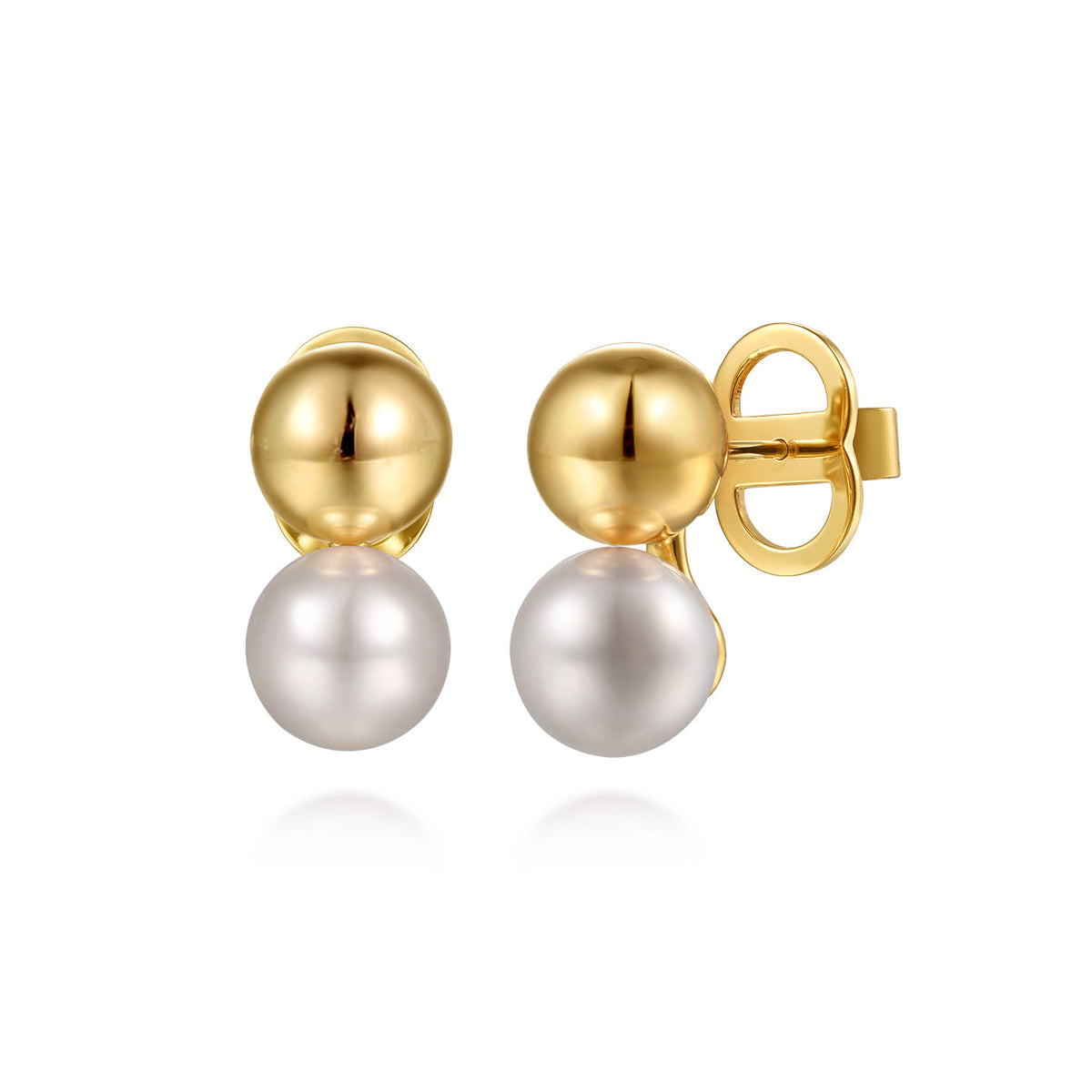 Stud Earrings 14K Yellow Gold Bujukan Pearl Studs — Gabriel & Co. EG15475Y4JPL