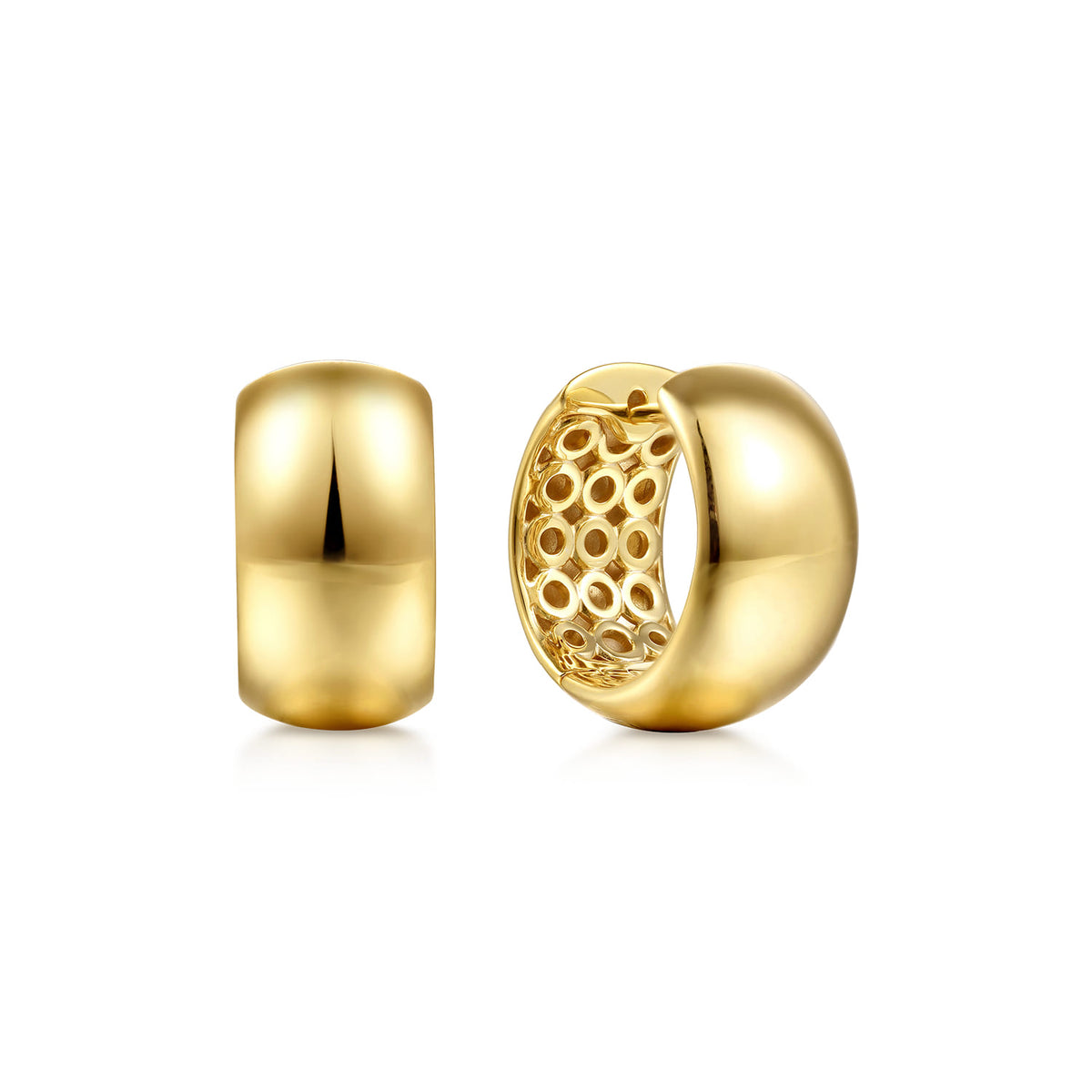 14K Yellow Plain Gold Huggie Earrings — Gabriel & Co. EG15514Y4JJJ