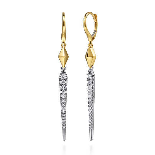 14K White & Yellow Gold Diamond Kite Drop Earrings — Gabriel & Co. EG15547M45JJ