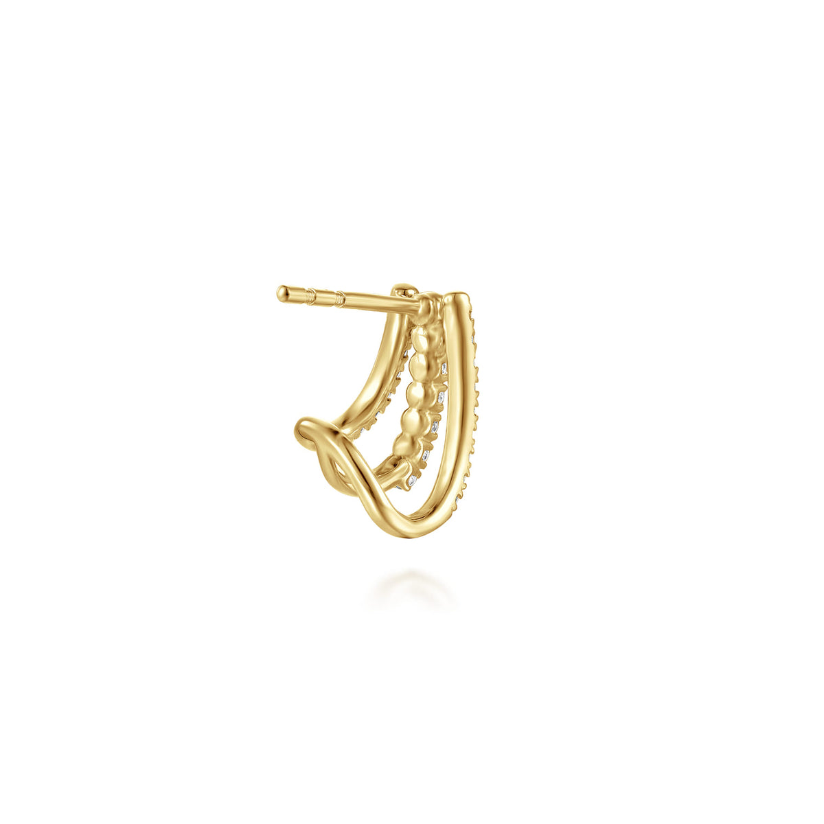 14K Yellow Gold Diamond Stacked J Hoop Earrings — Gabriel & Co. EG15555Y45JJ