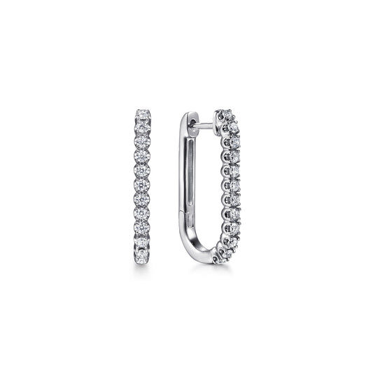 14K White Gold Diamond Classic Elongated Oval Hoop Earrings — Gabriel & Co. EG15556W45JJ