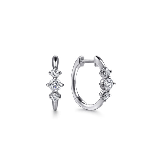 14K White Gold Diamond Huggie Earrings — Gabriel & Co. EG15563W45JJ