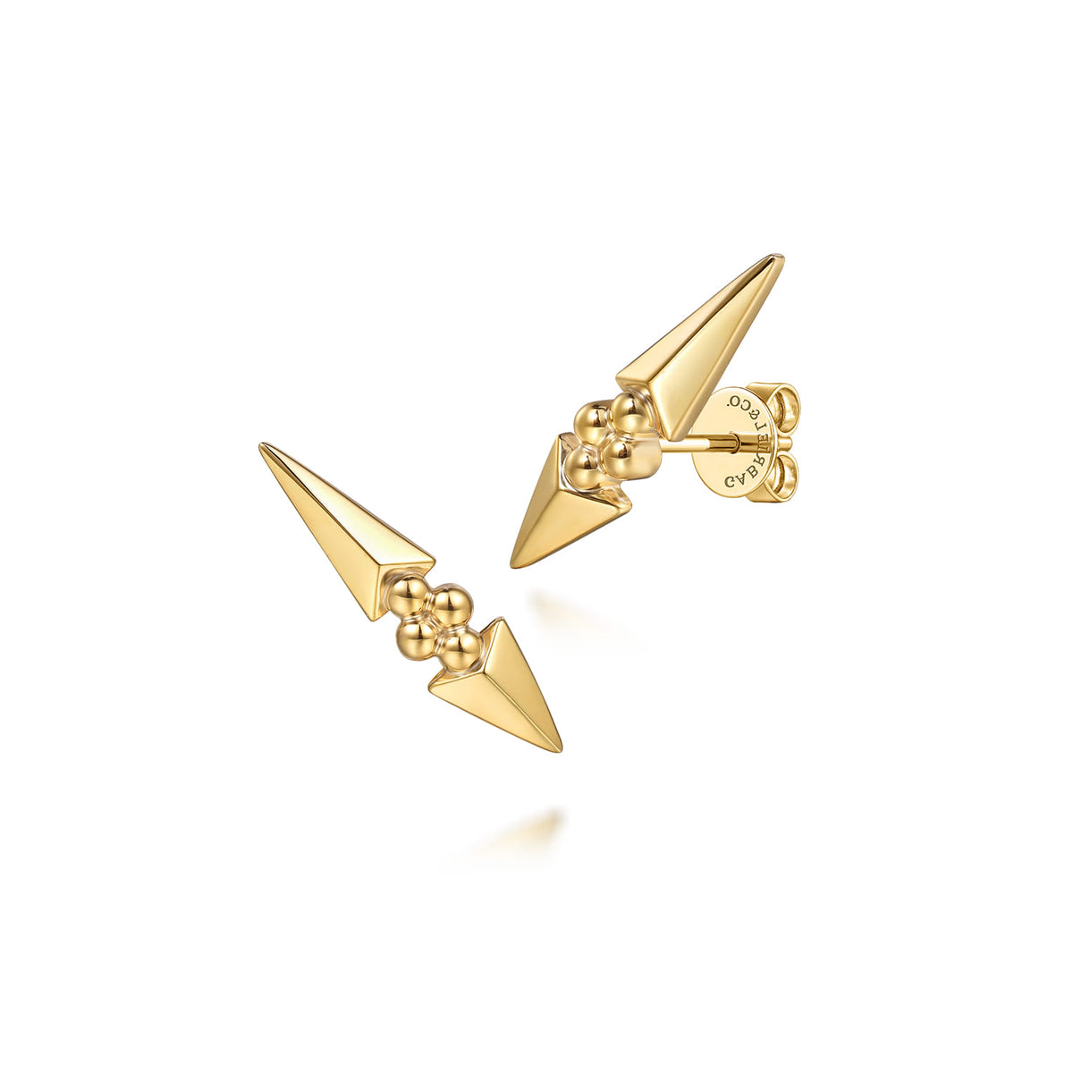 14K Yellow Gold Bujukan Clover and Triangle Pyramid Ear Climber Earrings — Gabriel & Co. EG15583Y4JJJ
