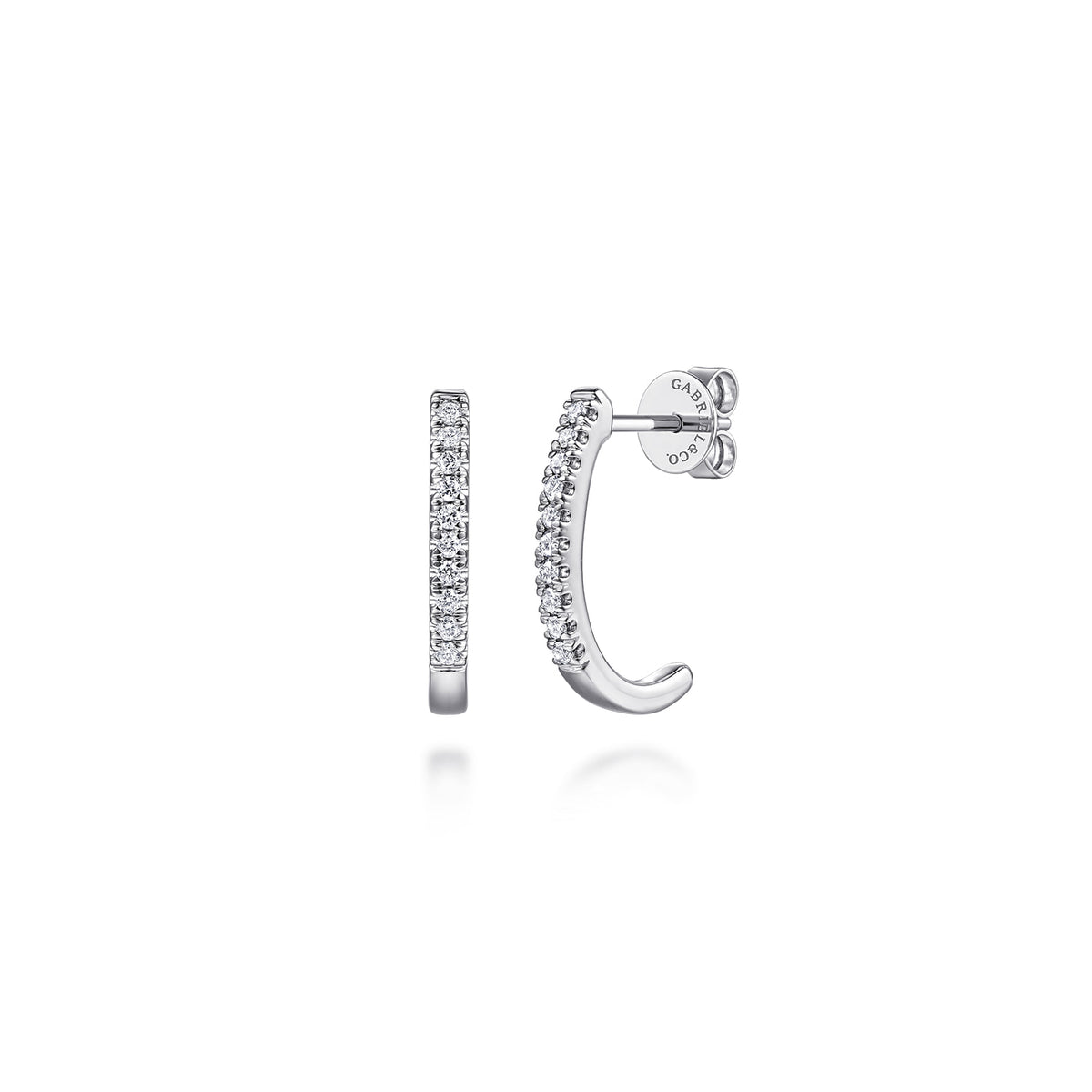 14K White Gold Diamond Classic J Hoop Earrings — Gabriel & Co. EG15621W45JJ