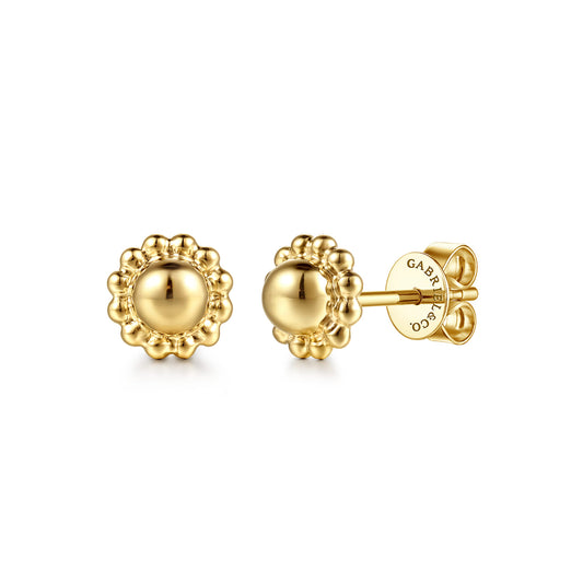 14K Yellow Plain Gold Bujukan Stud Earrings — Gabriel & Co. EG15623Y4JJJ