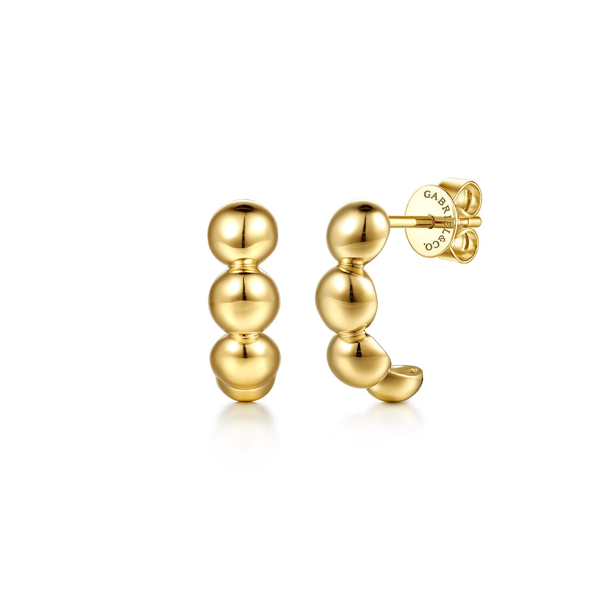 14K Yellow Gold Bujukan Ball J Hoop Earrings — Gabriel & Co. EG15688Y4JJJ