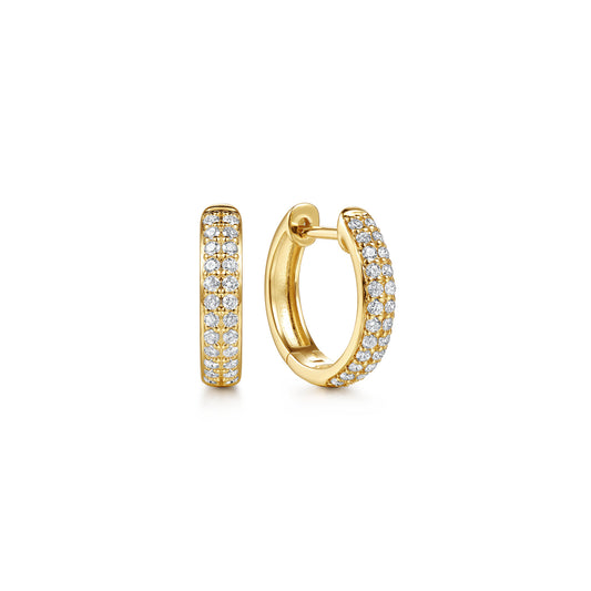 14K Yellow Gold Diamond Pave Huggie Earrings — Gabriel & Co. EG15711Y45JJ