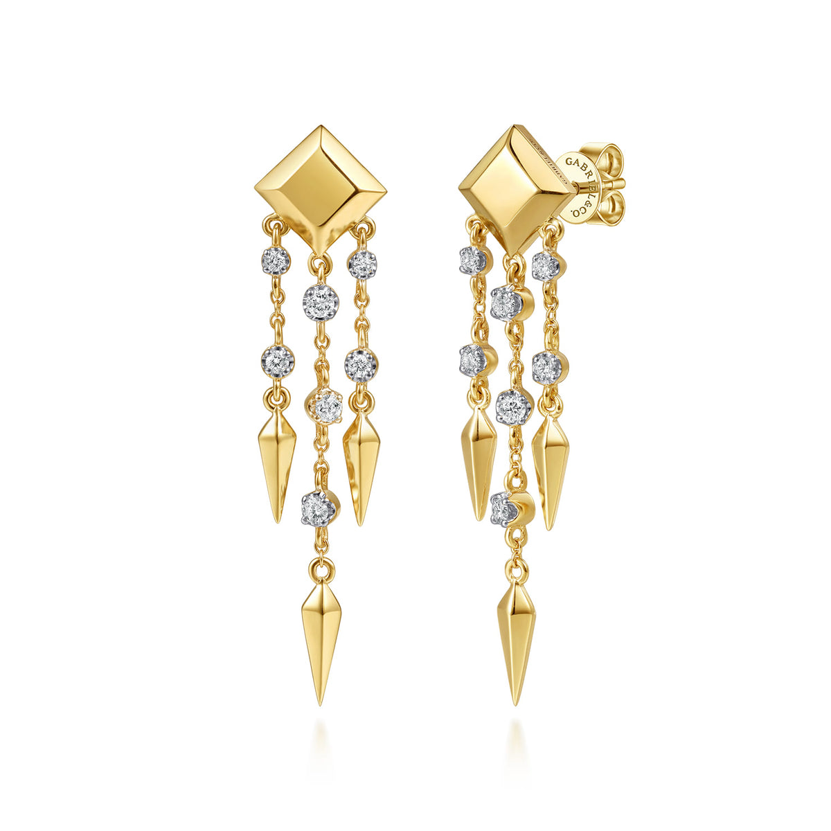 14K Yellow Gold Diamond Drop Chandelier Earrings — Gabriel & Co. EG15717Y45JJ