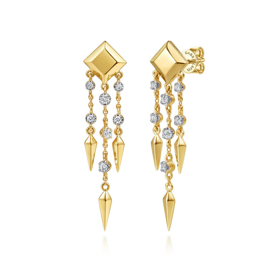 14K Yellow Gold Diamond Drop Chandelier Earrings — Gabriel & Co. EG15717Y45JJ