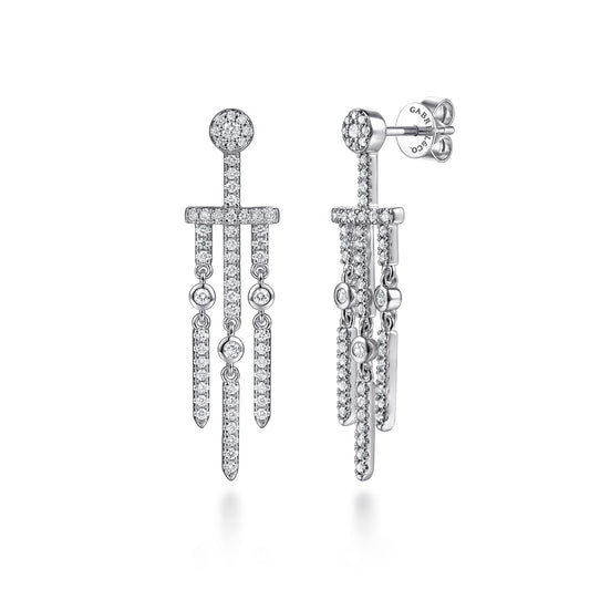 14K White Gold Diamond Drop Chandelier Earrings — Gabriel & Co. EG15720W45JJ