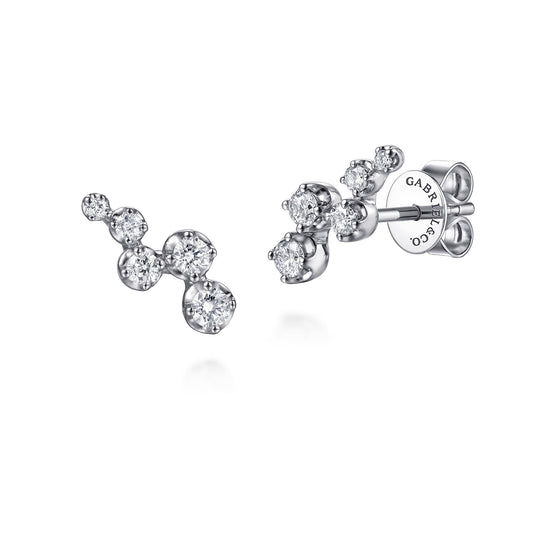 14K White Gold Graduating Diamond Stud Earrings — Gabriel & Co. EG15730W45JJ