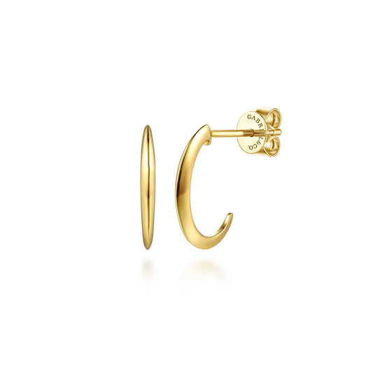 14K Yellow Plain Gold Spike Huggie Earrings — Gabriel & Co. EG15740Y4JJJ