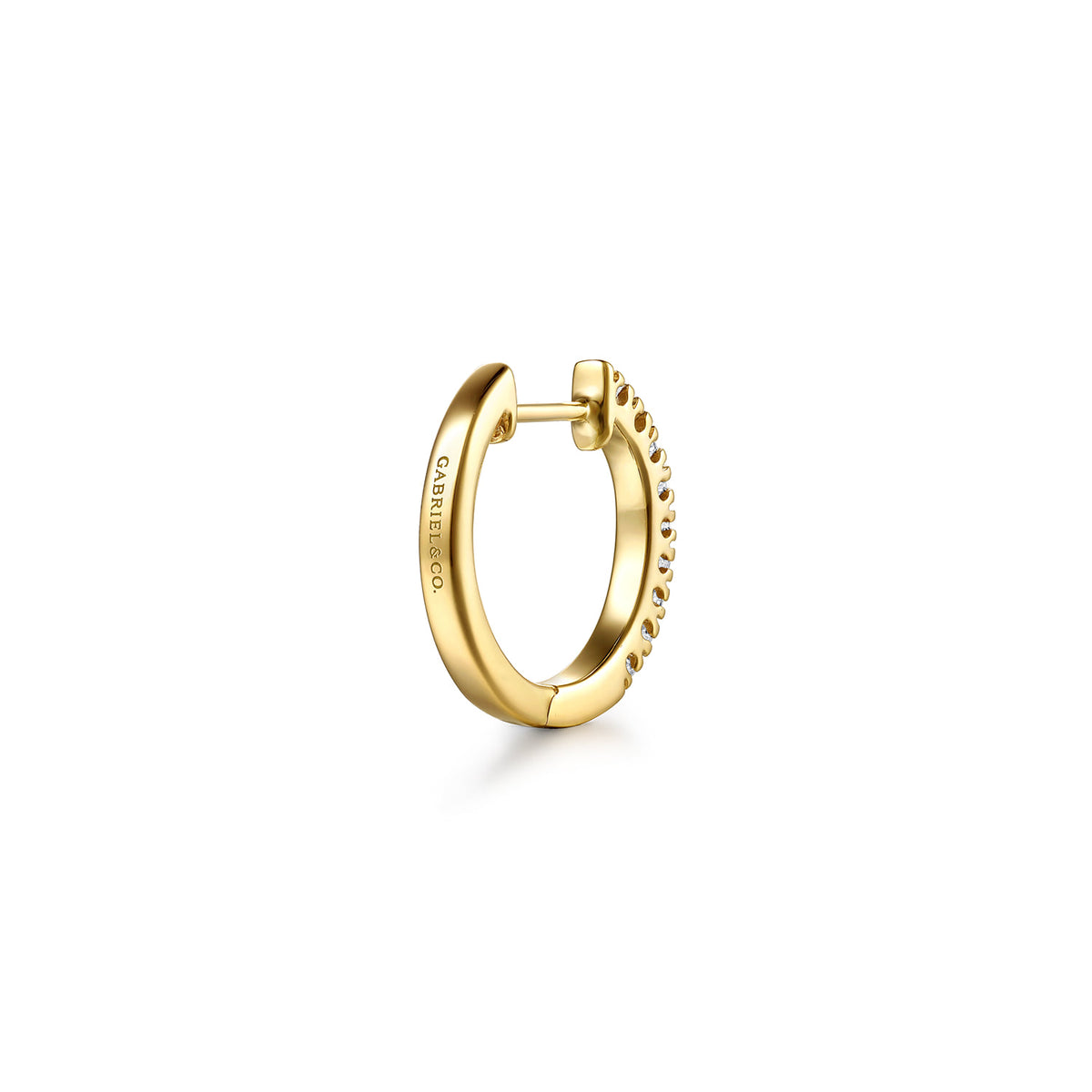 14K Yellow Gold 15mm Classic Diamond Huggies — Gabriel & Co. EG9195Y45JJ