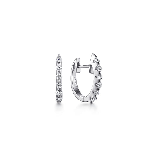 14k White Gold 15mm Slim Scalloped Diamond Huggie Earrings — Gabriel & Co. EG9760W44JJ