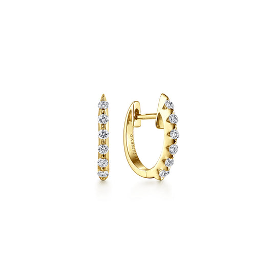 14k Yellow Gold 15mm Slim Scalloped Diamond Huggie Earrings — Gabriel & Co. EG9760Y44JJ