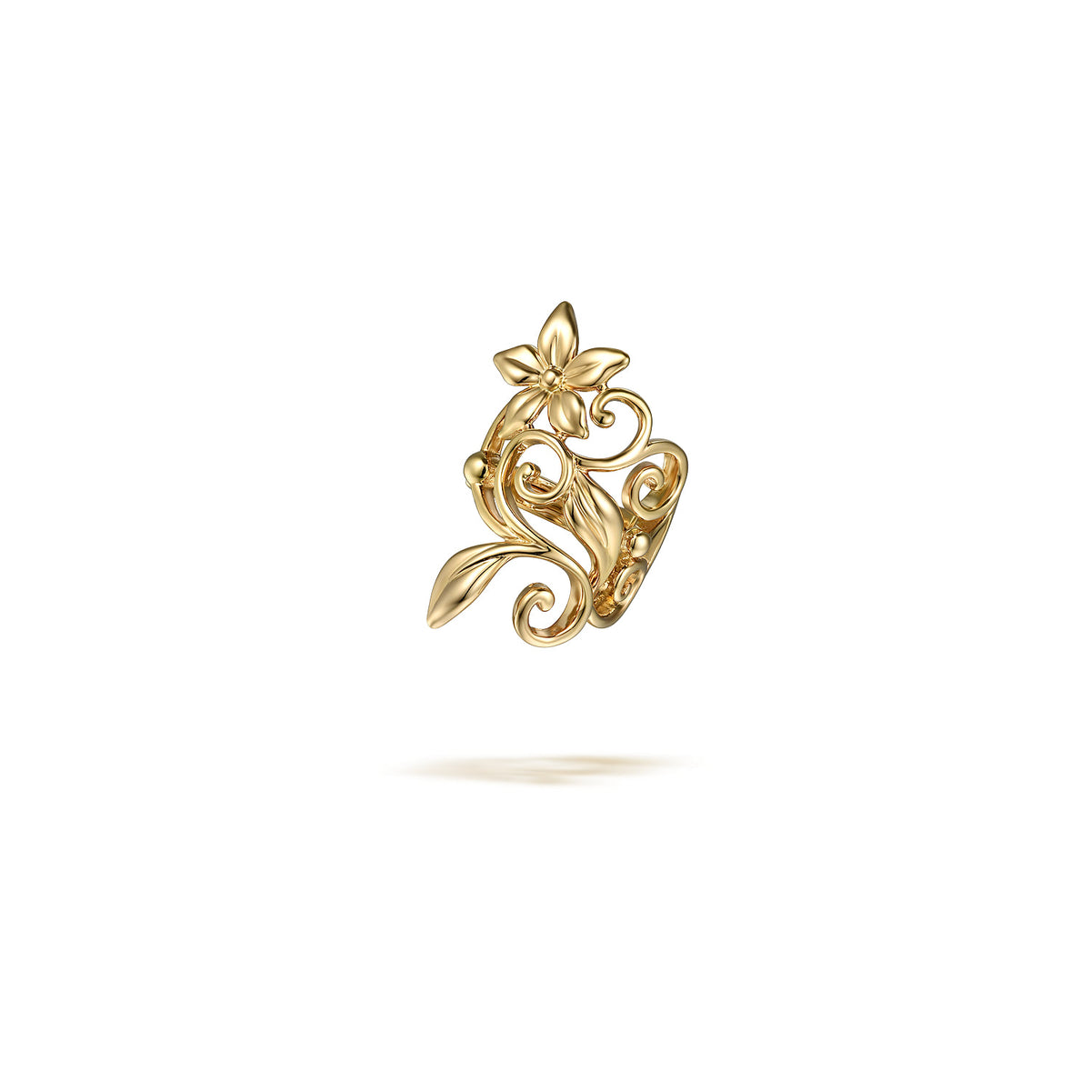 14K Yellow Gold Single Floral Ear Cuff — Gabriel & Co. EGS14477Y4JJJ