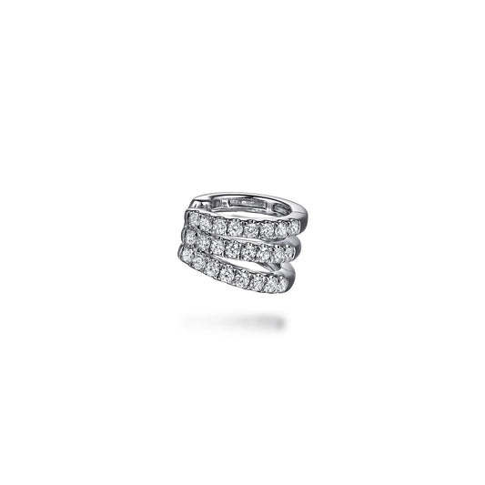14K White Gold Three Row Diamond Single Ear Cuff — Gabriel & Co. EGS15282W45JJ