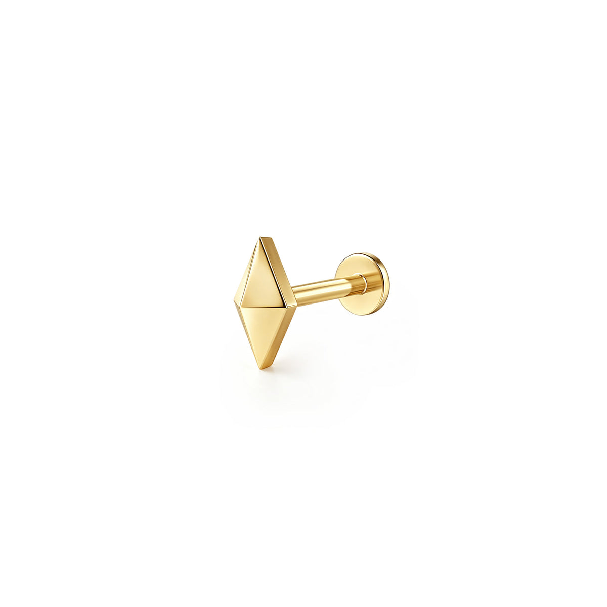 14K Yellow Gold Pyramid Single Flatback Stud Earring — Gabriel & Co. EGS15773Y4JJJ