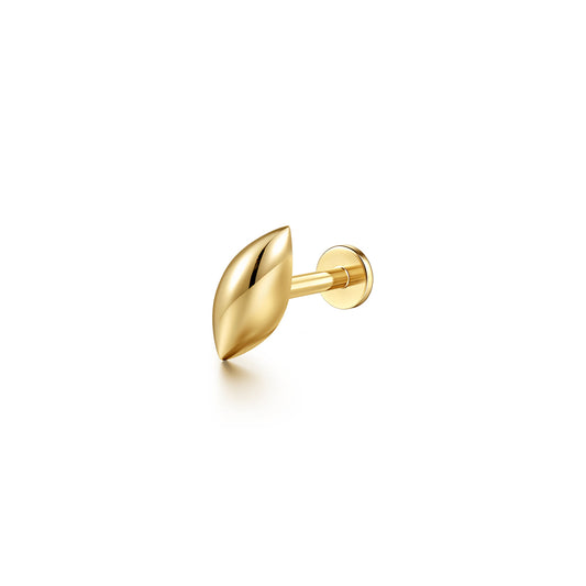 14K Yellow Gold Leaf Single Flatback Stud Earring — Gabriel & Co. EGS15790Y4JJJ