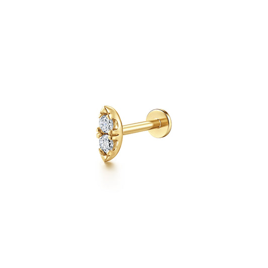 14K Yellow Gold Marquise Shaped Diamond Single Flatback Stud Earring — Gabriel & Co. EGS15792Y45JJ