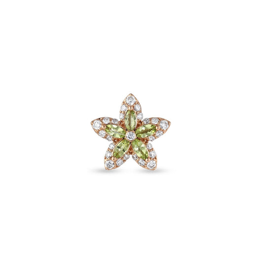 Bee Goddess Apple Seed Pomano Gold Diamond Peridot Single Earring