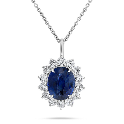 Oval Sapphire Necklace — view 2