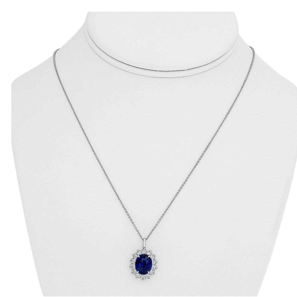 Oval Sapphire Necklace — view 3