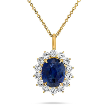 Oval Sapphire Necklace — view 2