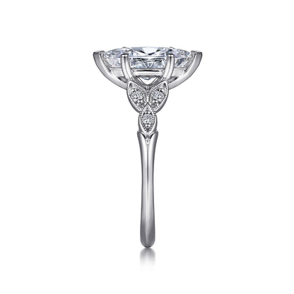 14K White Gold 6 Prong Marquise Shape Diamond Engagement Ring — Gabriel & Co. ER11721M6W44JJ; center stone shown for illustration, not included