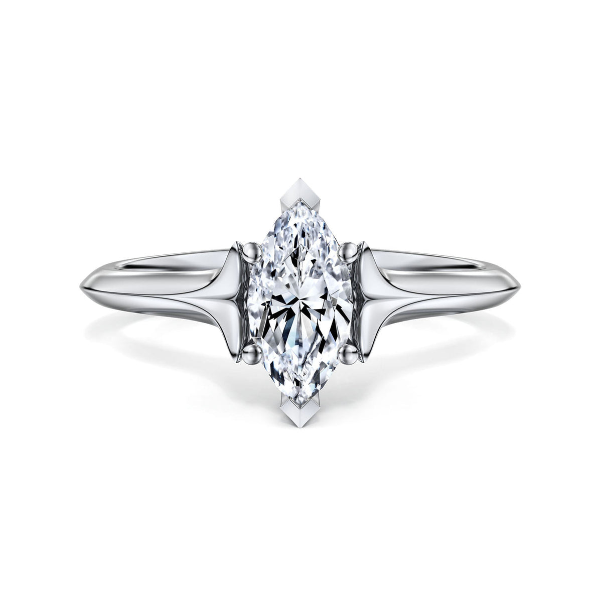 14K White Gold Marquise Diamond Engagement Ring — ER11832M3W4JJJ; center stone shown for illustration, not included