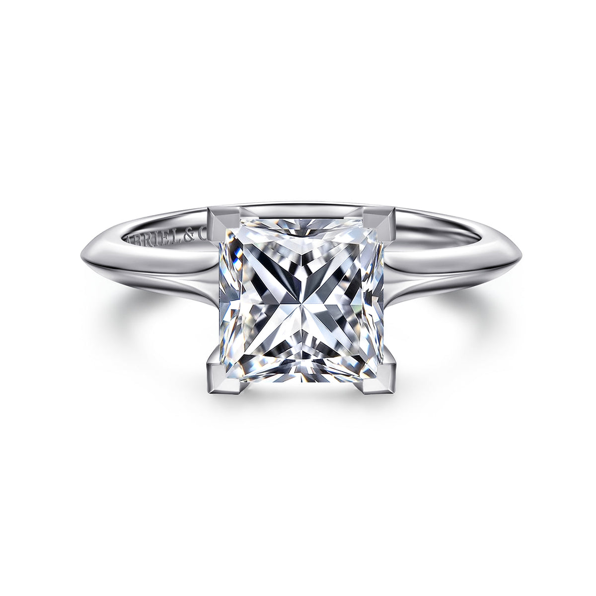 14K White Gold Princess Cut Diamond Engagement Ring — ER11832S8W4JJJ; center stone shown for illustration, not included