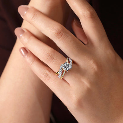 14K White-Yellow Gold Round Diamond Engagement Ring — Gabriel & Co. ER12337R6M44JJ; center stone shown for illustration, not included