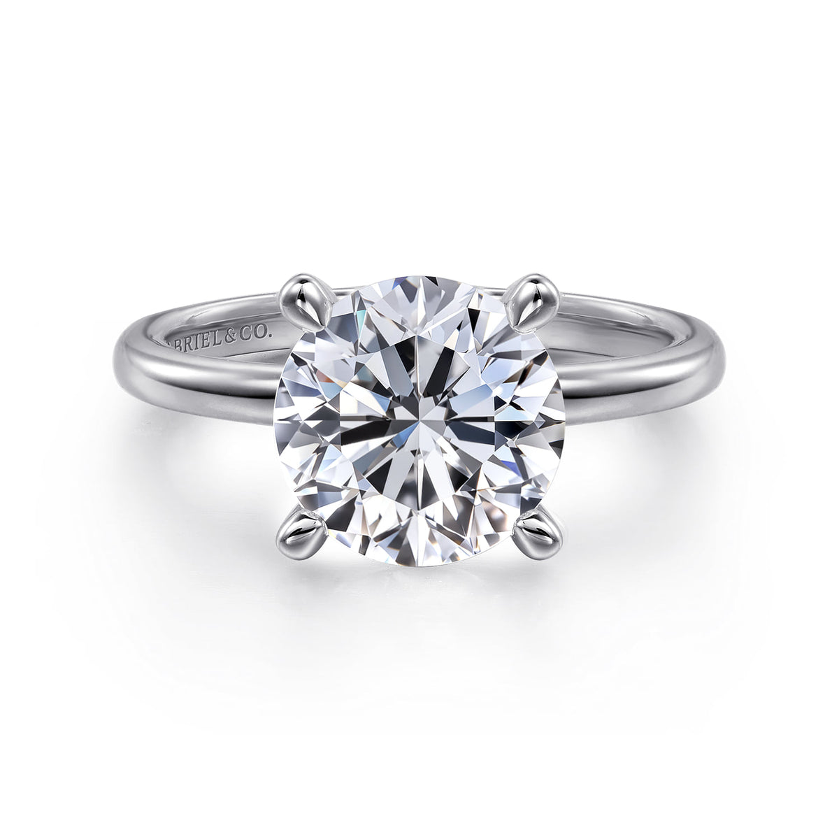 14K White Gold Diamond Engagement Ring — ER14684R12W4JJJ; center stone shown for illustration, not included