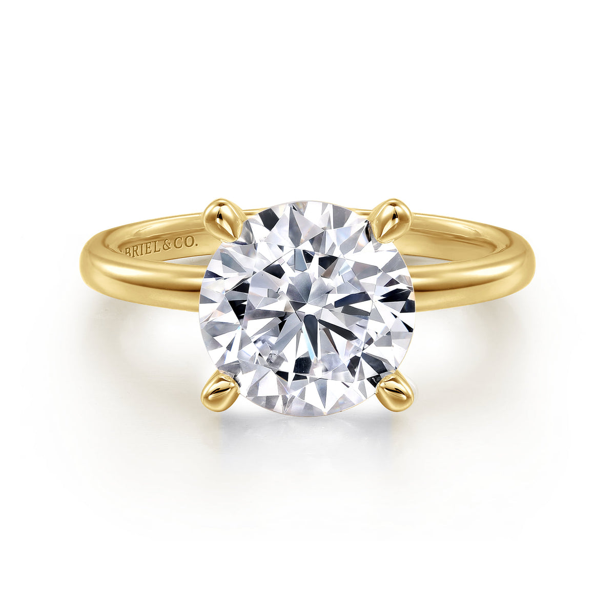 14K Yellow Gold Diamond Engagement Ring — ER14684R12Y4JJJ; center stone shown for illustration, not included