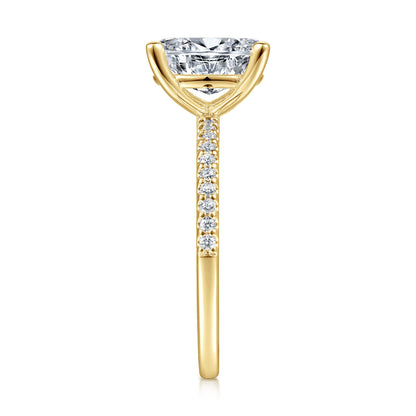 14K Yellow Gold Diamond Engagement Ring with 14K Yellow Gold Head — Gabriel & Co. ER14918O8Y44JJ; center stone shown for illustration, not included