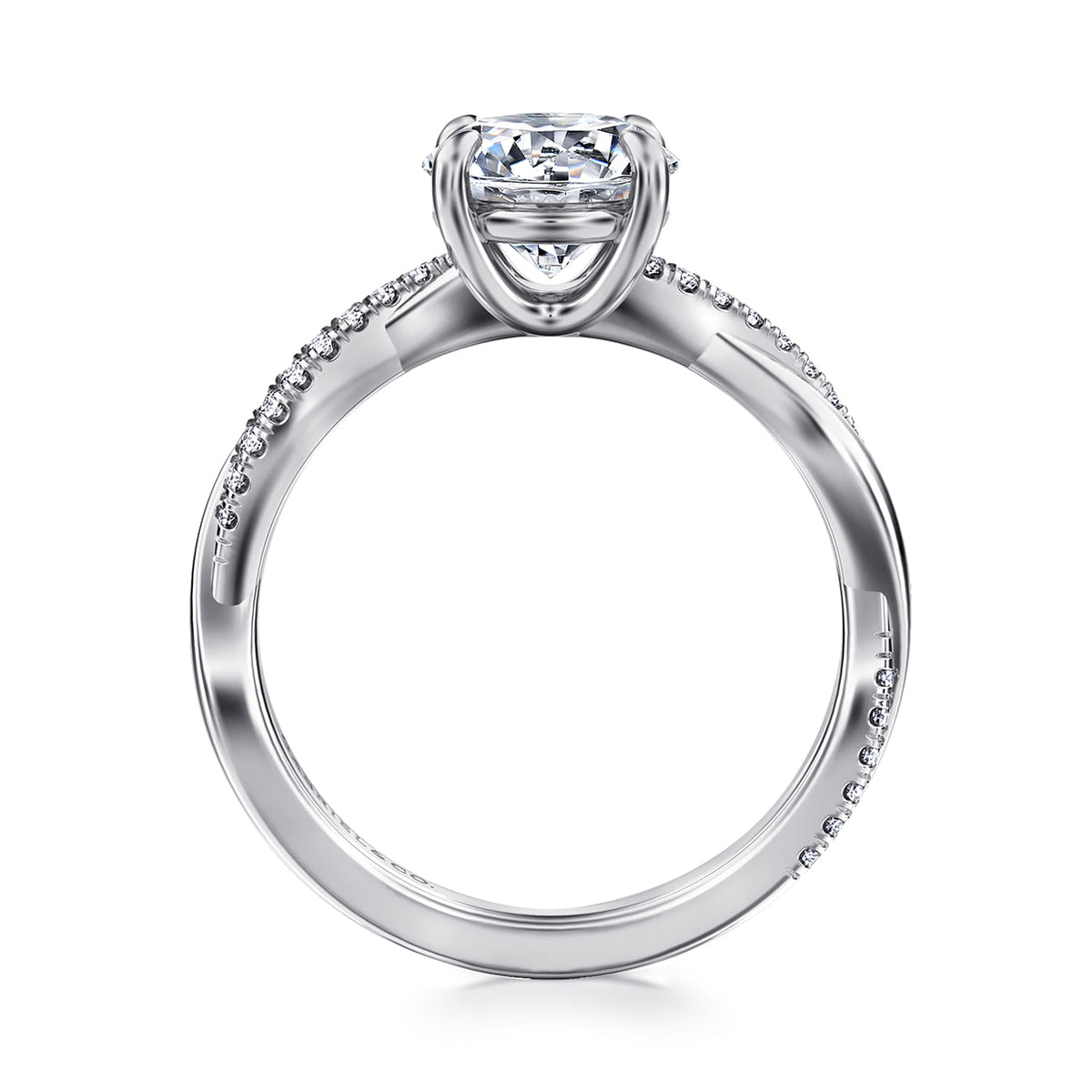 Platinum Pear Shape Twisted Diamond Engagement Ring — Gabriel & Co. ER14922R6PT4JJ; center stone shown for illustration, not included
