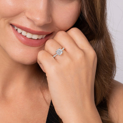 14K White Gold Round Twisted Diamond Engagement Ring — Gabriel & Co. ER14922R6W44JJ; center stone shown for illustration, not included