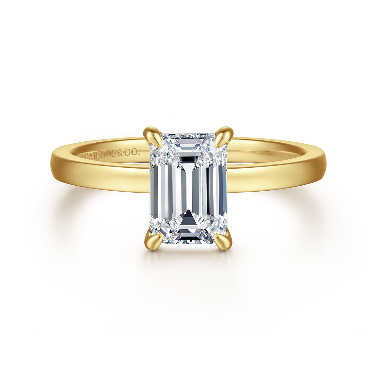 14K Yellow Gold Emerald Cut Diamond Diamond Engagement Ring — ER14982E6Y4JJJ; center stone shown for illustration, not included