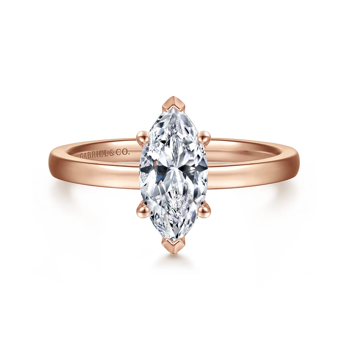 14K Rose Gold Marquise Shape Diamond Engagement Ring — ER14982M4K4JJJ; center stone shown for illustration, not included