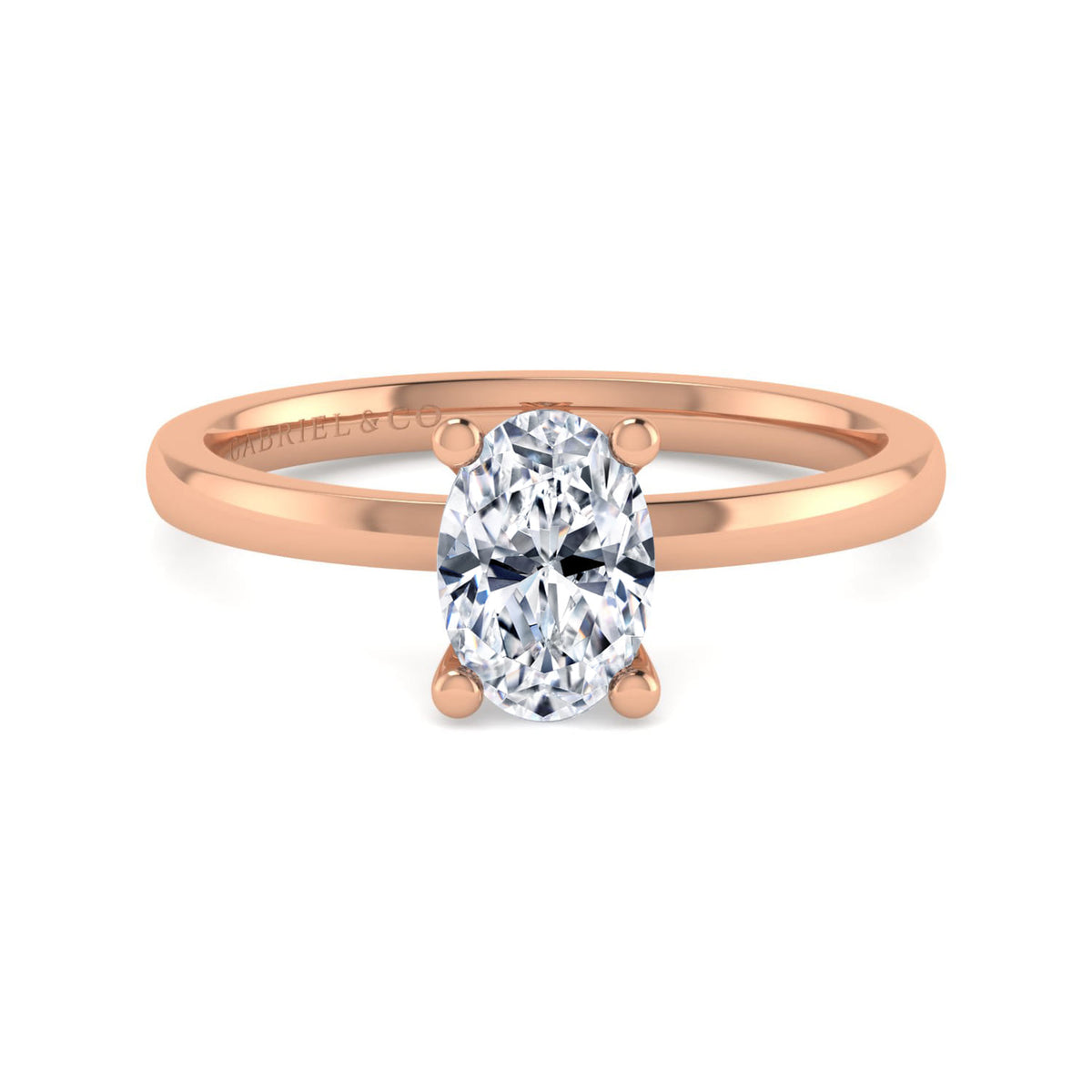 14K Rose Gold Oval Diamond Engagement Ring — ER14982O4K4JJJ; center stone shown for illustration, not included