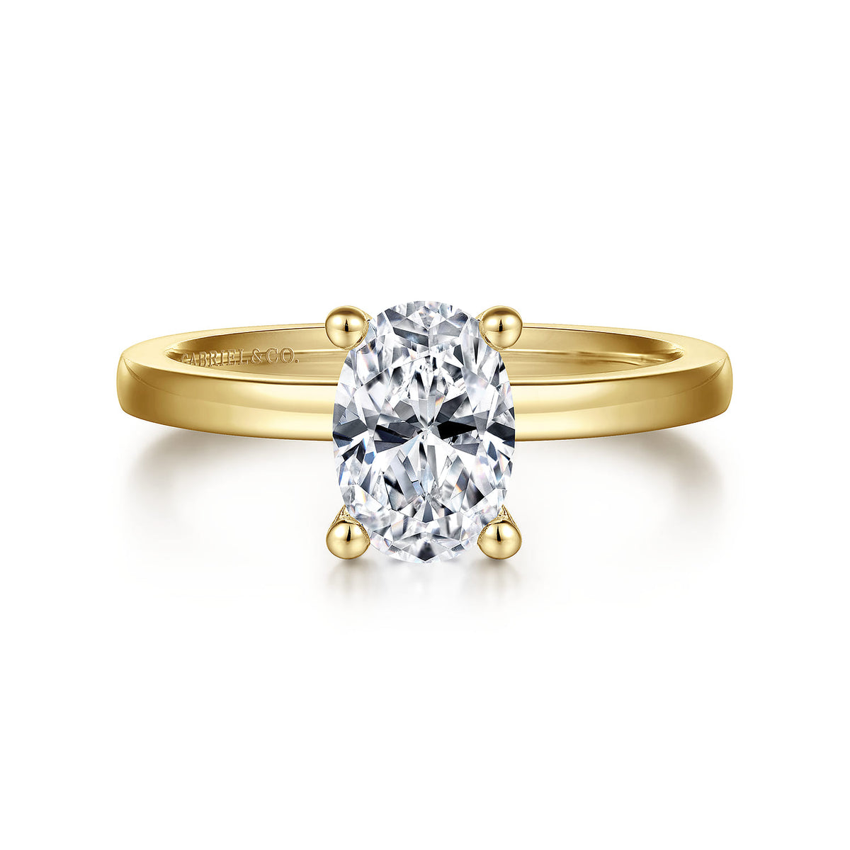 14K Yellow Gold Oval Diamond Engagement Ring — ER14982O4Y4JJJ; center stone shown for illustration, not included