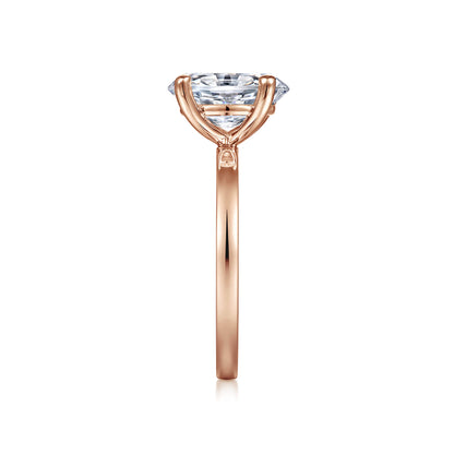 14K Rose Gold Oval Diamond Engagement Ring — Gabriel & Co. ER14982O8K4JJJ; center stone shown for illustration, not included