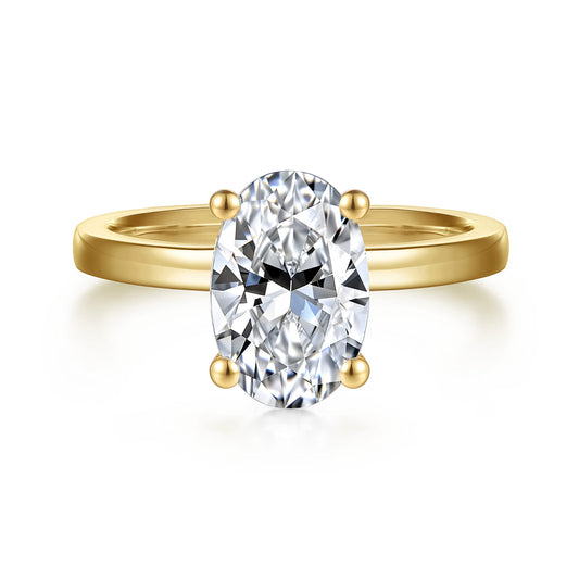 14K Yellow Gold Oval Diamond Engagement Ring — Gabriel & Co. ER14982O8Y4JJJ; center stone shown for illustration, not included