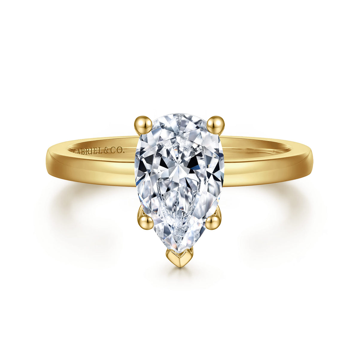 14K Yellow Gold Pear Shape Diamond Engagement Ring — ER14982P6Y4JJJ; center stone shown for illustration, not included