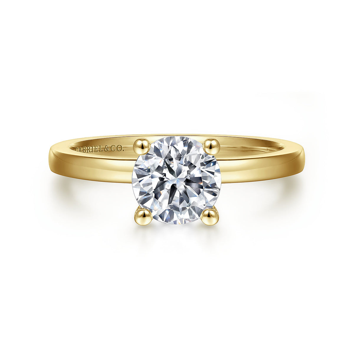 14K Yellow Gold Round Diamond Engagement Ring — ER14982R4Y4JJJ; center stone shown for illustration, not included