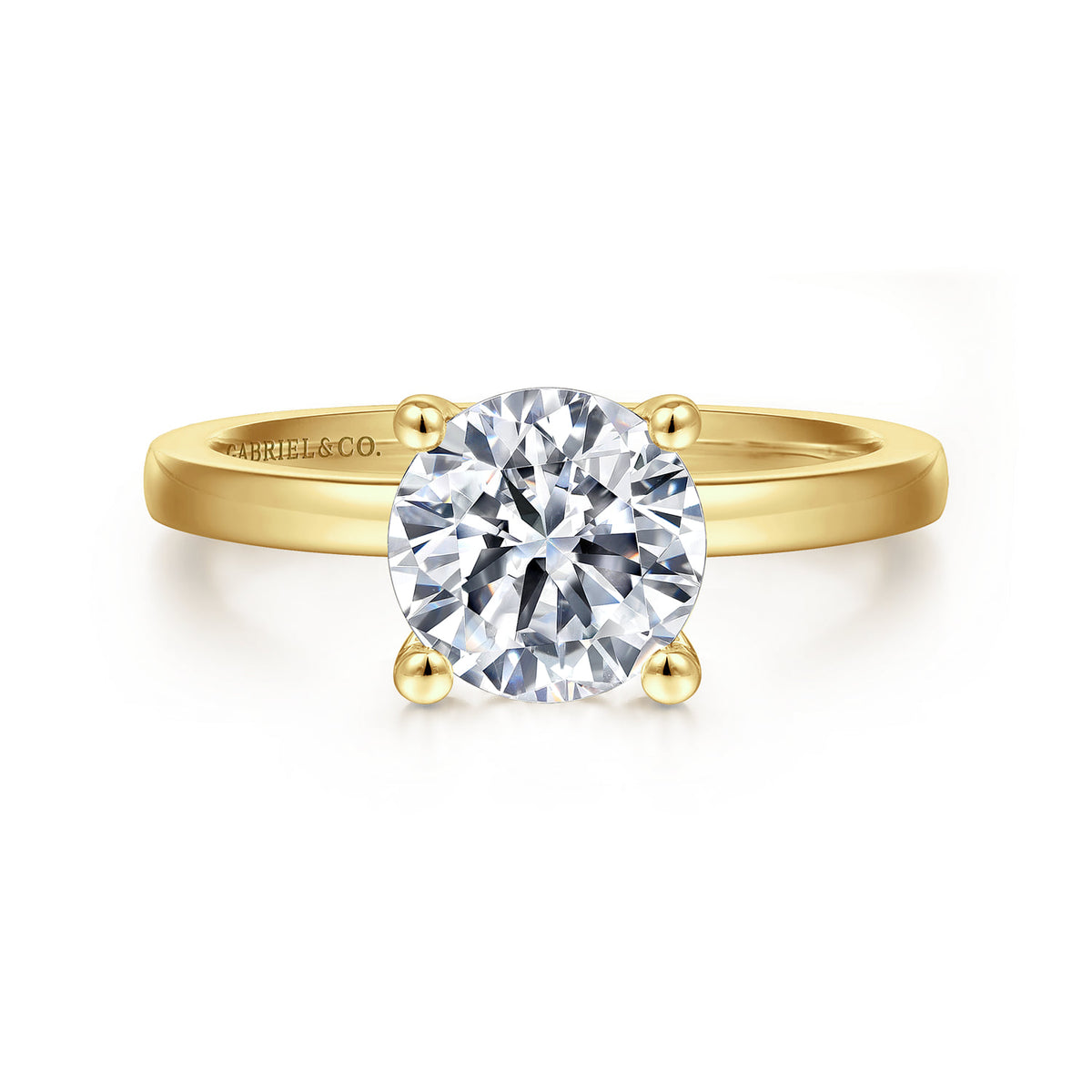14K Yellow Gold Round Diamond Engagement Ring — ER14982R6Y4JJJ; center stone shown for illustration, not included