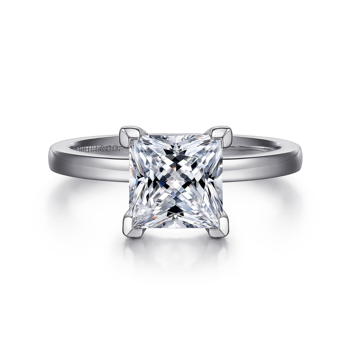14K White Gold Princess Cut Diamond Engagement Ring — ER14982S8W4JJJ; center stone shown for illustration, not included