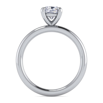 14K White Gold Cushion Cut Solitaire Engagement Ring — Gabriel & Co. ER15619C4W4JJJ; center stone shown for illustration, not included