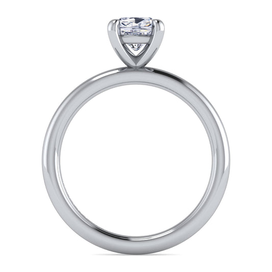 14K White Gold Cushion Cut Solitaire Engagement Ring — Gabriel & Co. ER15619C4W4JJJ; center stone shown for illustration, not included