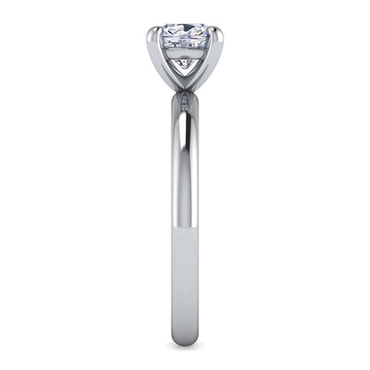 14K White Gold Cushion Cut Solitaire Engagement Ring — Gabriel & Co. ER15619C4W4JJJ; center stone shown for illustration, not included